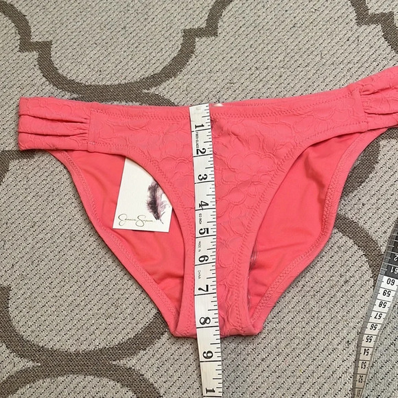 Jessica Simpson side shirred floral design melon color hipster bikini bottoms - Picture 11 of 15